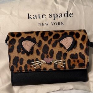 Kate Spade Leopard Print Calf Hair Crossbody Bag